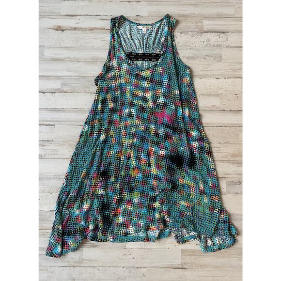 Sleeveless Cabi Multi Color Polka Dot Dress sz S EUC - Picture 1 of 5
